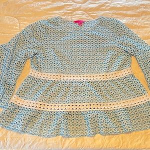 Rarely worn Lilly top.   Blue and white